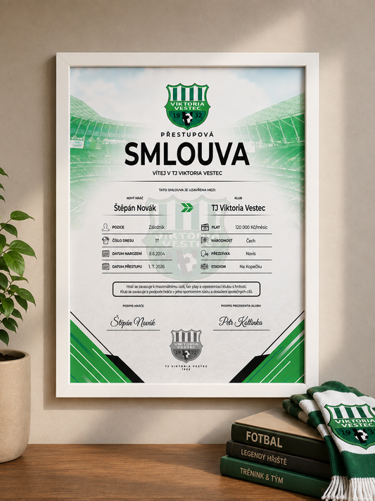 Personalizovaná smlouva 20 x 30 cm